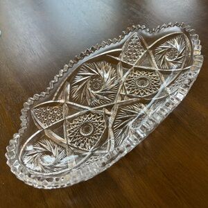 Antique U S Glass Sawtooth Celery Dish